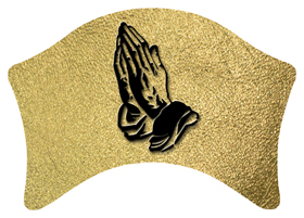 DABAN-516-BK-SH-GD Black Praying Hands Shimmer Gold